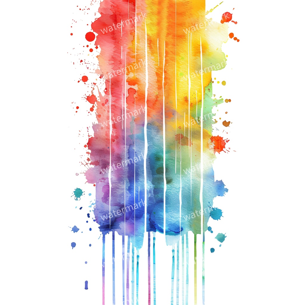 【商用利用可】レインボースプラッシュ(水彩カラフルペイント)クリップアート20点セット|高解像度・透過PNG|虹・インク・抽象素材|コラージュ・ジャンクジャーナル素材|即ダウンロード