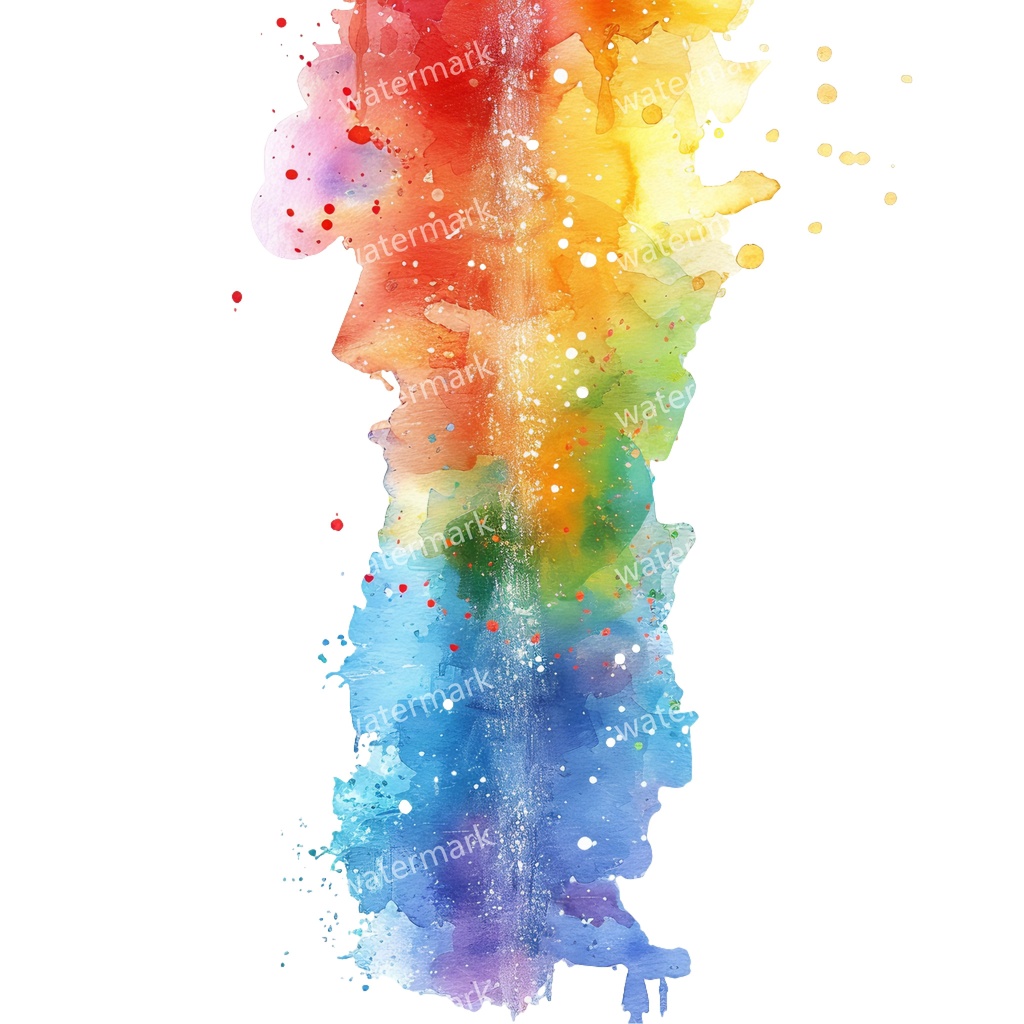 【商用利用可】レインボースプラッシュ(水彩カラフルペイント)クリップアート20点セット|高解像度・透過PNG|虹・インク・抽象素材|コラージュ・ジャンクジャーナル素材|即ダウンロード