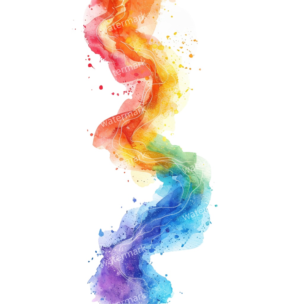 【商用利用可】レインボースプラッシュ(水彩カラフルペイント)クリップアート20点セット|高解像度・透過PNG|虹・インク・抽象素材|コラージュ・ジャンクジャーナル素材|即ダウンロード