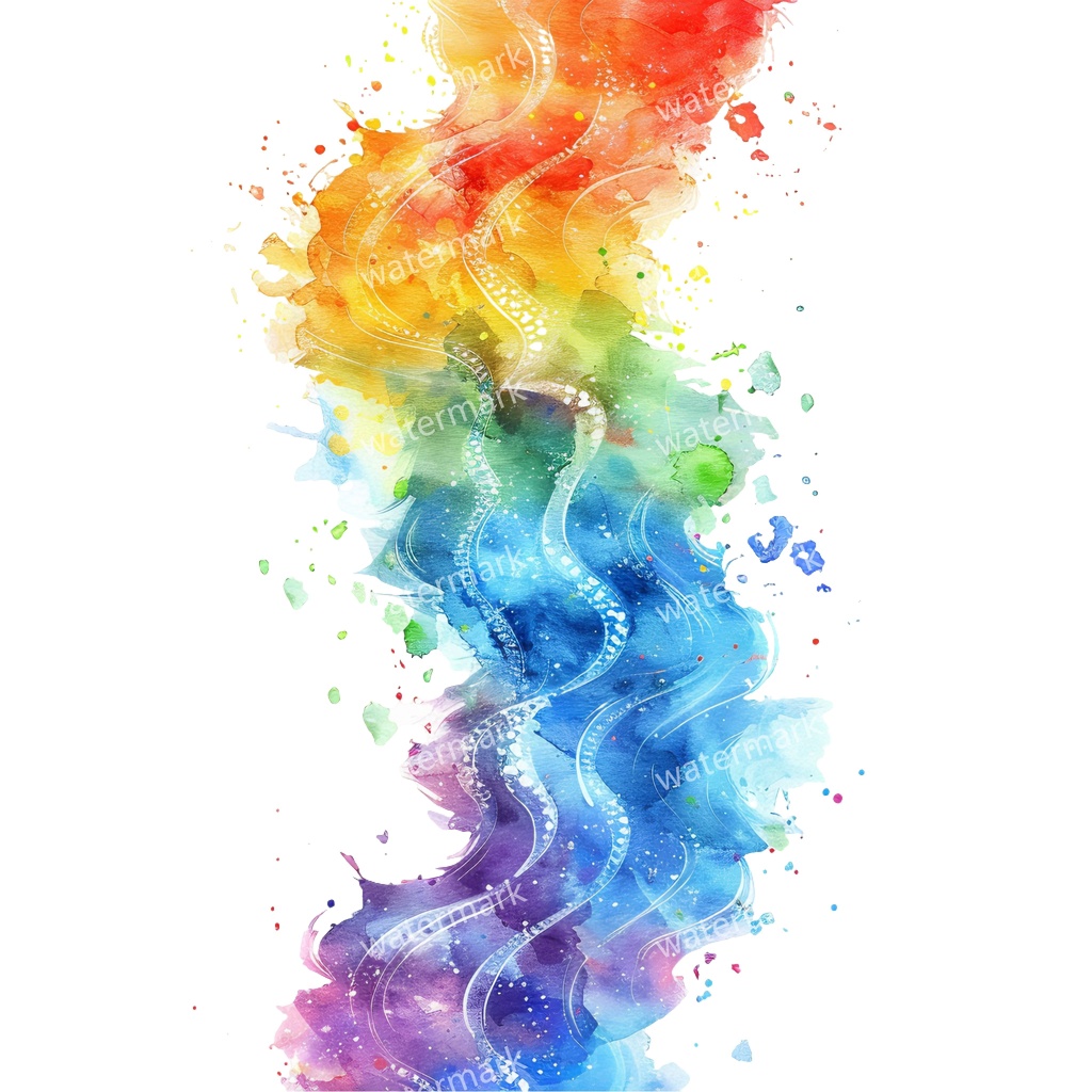 【商用利用可】レインボースプラッシュ(水彩カラフルペイント)クリップアート20点セット|高解像度・透過PNG|虹・インク・抽象素材|コラージュ・ジャンクジャーナル素材|即ダウンロード