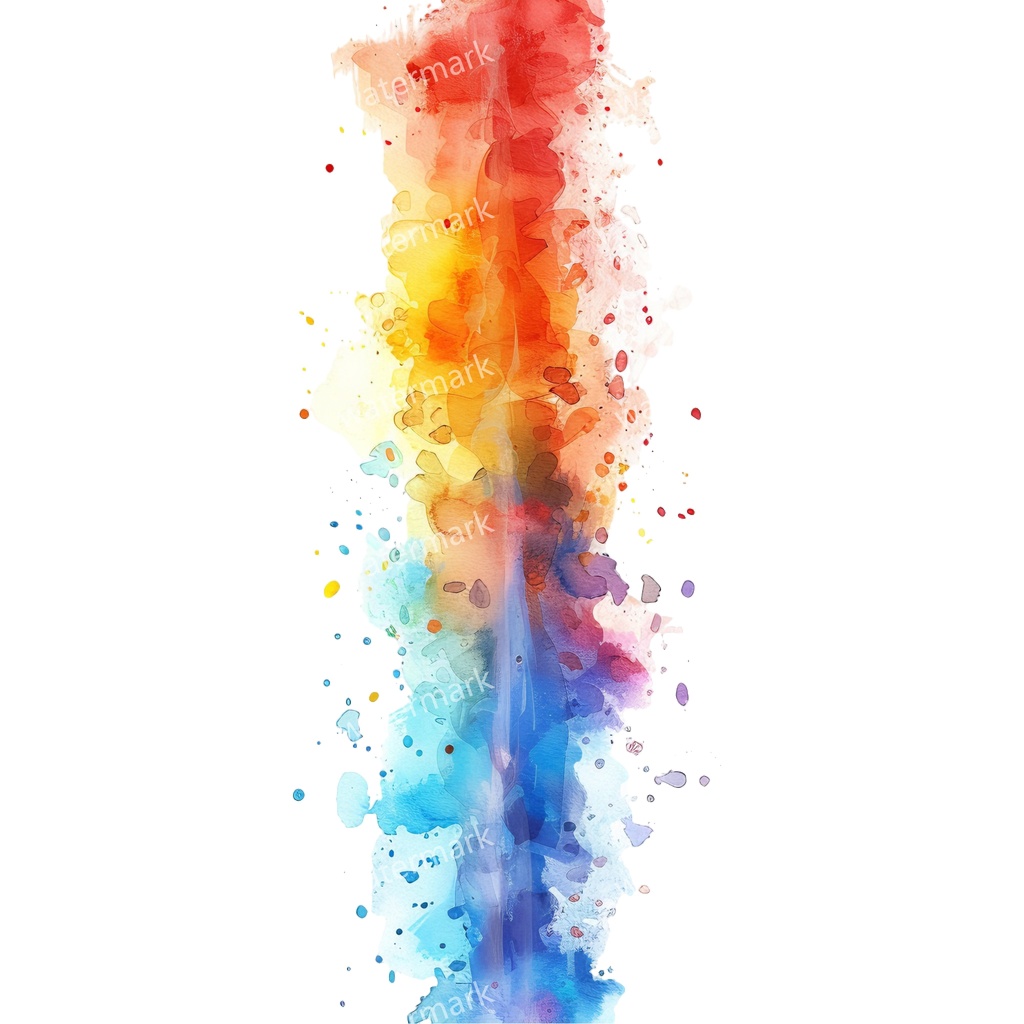 【商用利用可】レインボースプラッシュ(水彩カラフルペイント)クリップアート20点セット|高解像度・透過PNG|虹・インク・抽象素材|コラージュ・ジャンクジャーナル素材|即ダウンロード