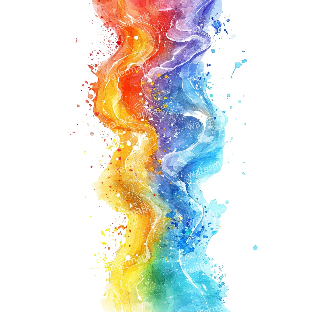 【商用利用可】レインボースプラッシュ(水彩カラフルペイント)クリップアート20点セット|高解像度・透過PNG|虹・インク・抽象素材|コラージュ・ジャンクジャーナル素材|即ダウンロード