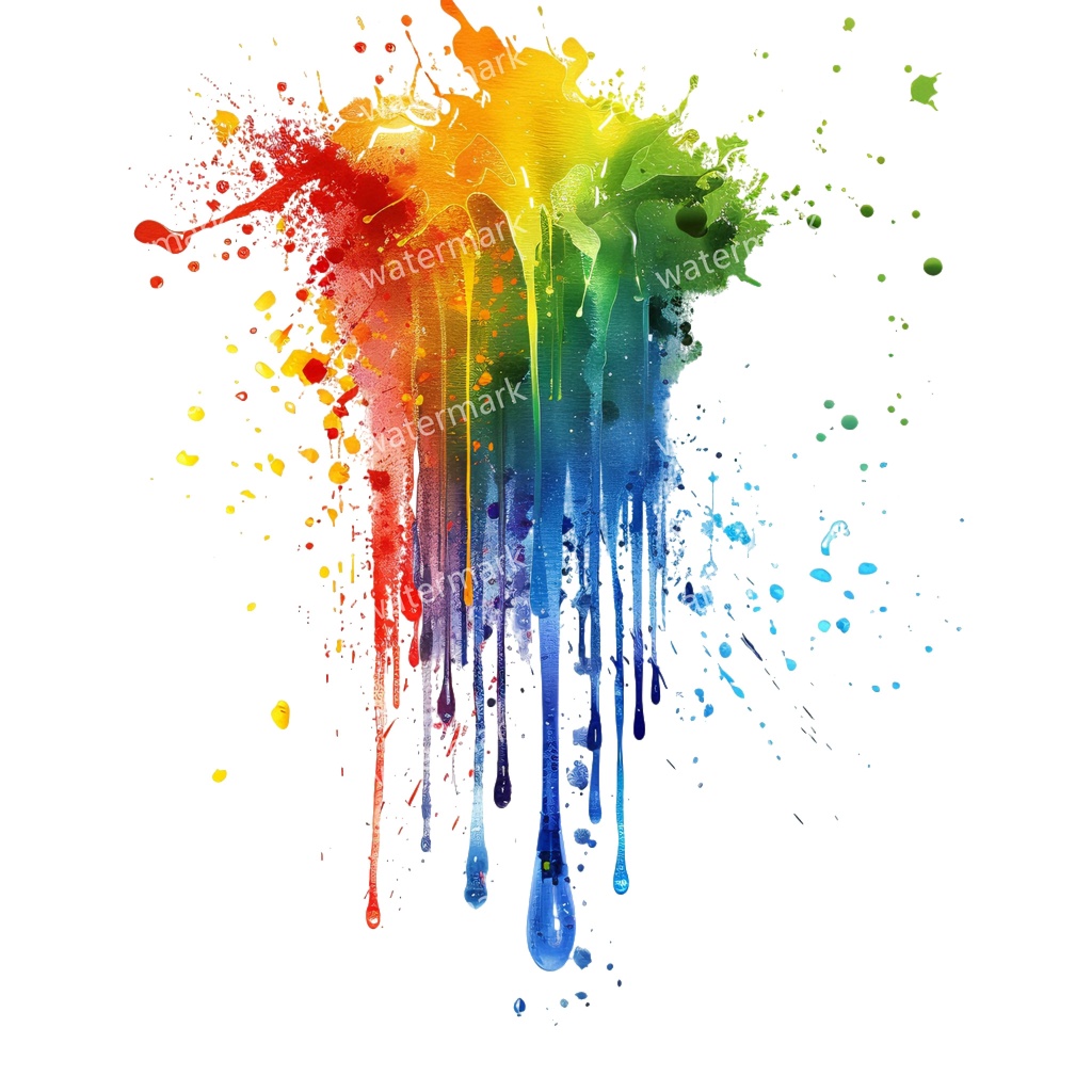 【商用利用可】レインボースプラッシュ(水彩カラフルペイント)クリップアート20点セット|高解像度・透過PNG|虹・インク・抽象素材|コラージュ・ジャンクジャーナル素材|即ダウンロード