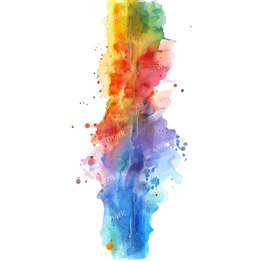 【商用利用可】レインボースプラッシュ(水彩カラフルペイント)クリップアート20点セット|高解像度・透過PNG|虹・インク・抽象素材|コラージュ・ジャンクジャーナル素材|即ダウンロード