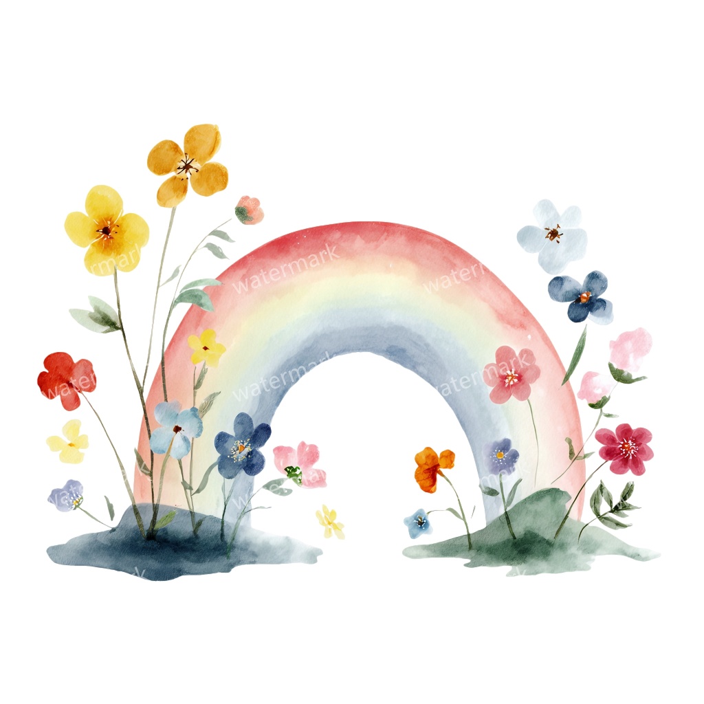 【商用利用可】虹(水彩レインボー)クリップアート20点セット|高解像度・透過PNG|カラフル・ゆめかわ素材|コラージュ・ジャンクジャーナル素材|即ダウンロード