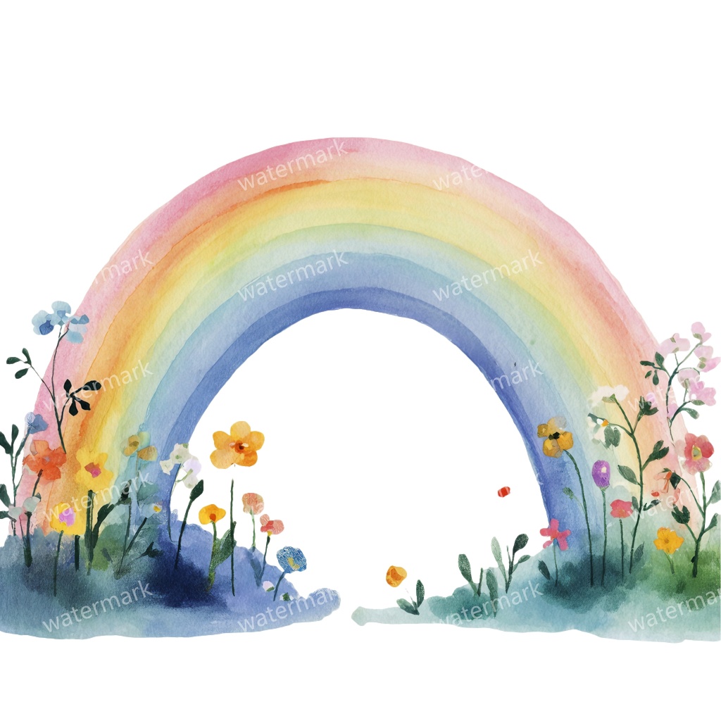 【商用利用可】虹(水彩レインボー)クリップアート20点セット|高解像度・透過PNG|カラフル・ゆめかわ素材|コラージュ・ジャンクジャーナル素材|即ダウンロード
