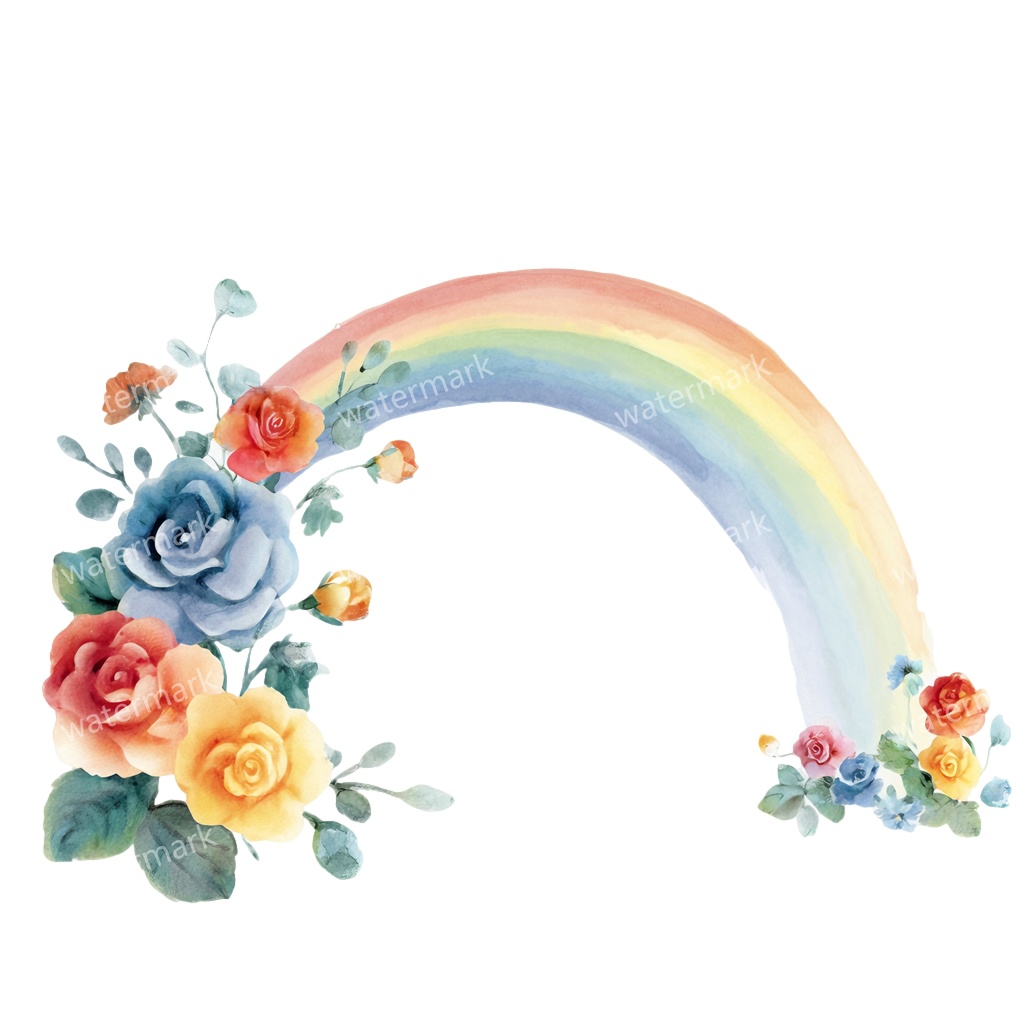 【商用利用可】虹(水彩レインボー)クリップアート20点セット|高解像度・透過PNG|カラフル・ゆめかわ素材|コラージュ・ジャンクジャーナル素材|即ダウンロード