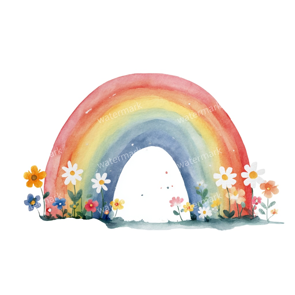 【商用利用可】虹(水彩レインボー)クリップアート20点セット|高解像度・透過PNG|カラフル・ゆめかわ素材|コラージュ・ジャンクジャーナル素材|即ダウンロード