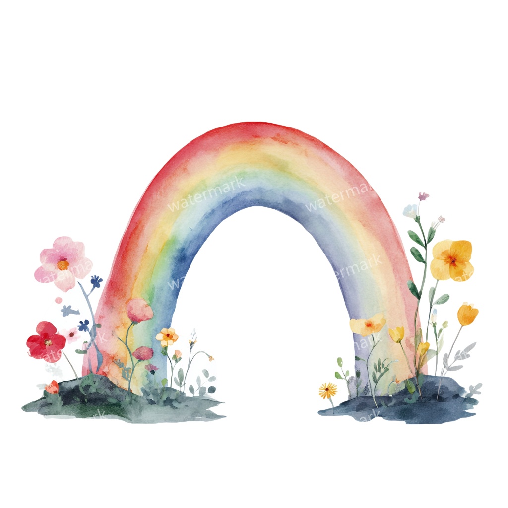 【商用利用可】虹(水彩レインボー)クリップアート20点セット|高解像度・透過PNG|カラフル・ゆめかわ素材|コラージュ・ジャンクジャーナル素材|即ダウンロード