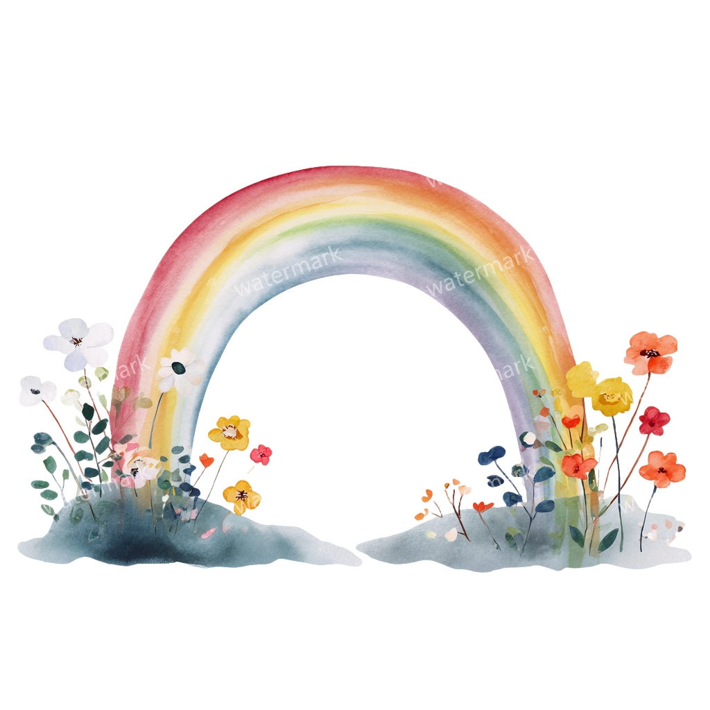 【商用利用可】虹(水彩レインボー)クリップアート20点セット|高解像度・透過PNG|カラフル・ゆめかわ素材|コラージュ・ジャンクジャーナル素材|即ダウンロード