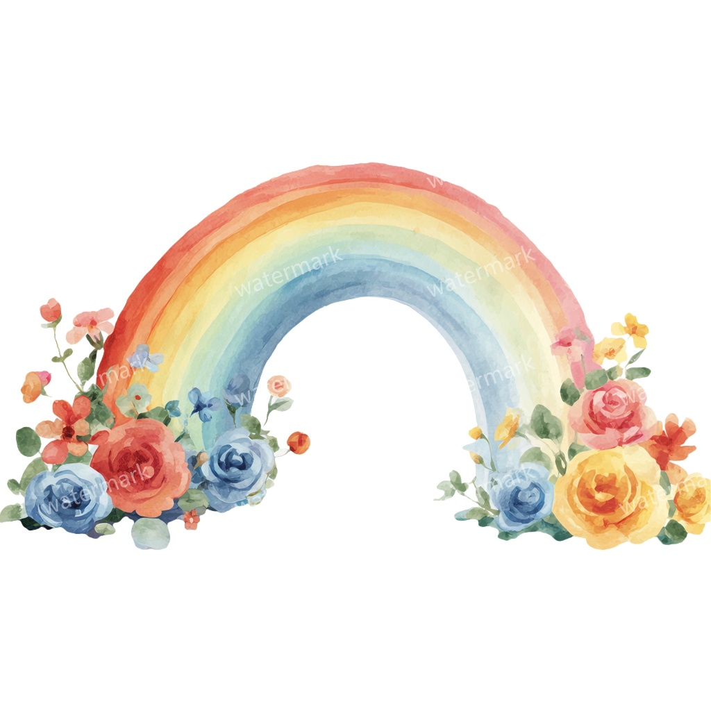 【商用利用可】虹(水彩レインボー)クリップアート20点セット|高解像度・透過PNG|カラフル・ゆめかわ素材|コラージュ・ジャンクジャーナル素材|即ダウンロード