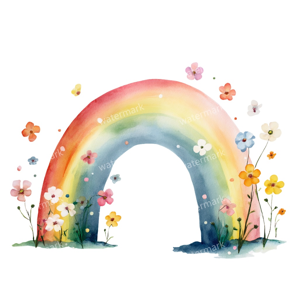 【商用利用可】虹(水彩レインボー)クリップアート20点セット|高解像度・透過PNG|カラフル・ゆめかわ素材|コラージュ・ジャンクジャーナル素材|即ダウンロード