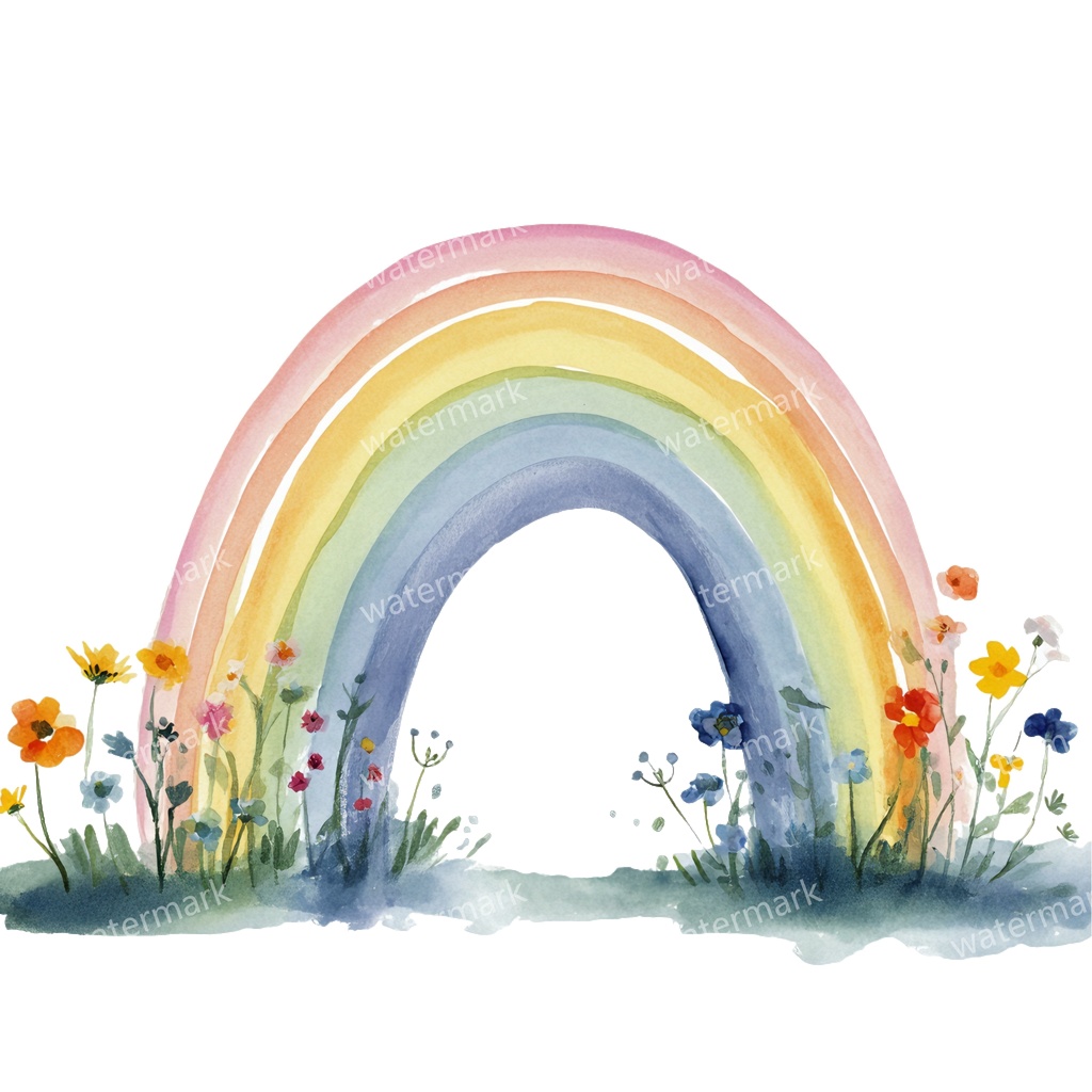 【商用利用可】虹(水彩レインボー)クリップアート20点セット|高解像度・透過PNG|カラフル・ゆめかわ素材|コラージュ・ジャンクジャーナル素材|即ダウンロード