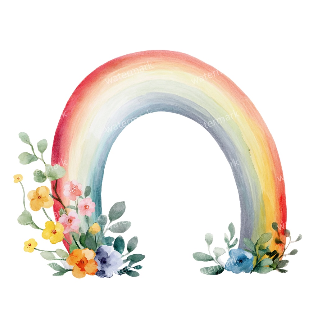 【商用利用可】虹(水彩レインボー)クリップアート20点セット|高解像度・透過PNG|カラフル・ゆめかわ素材|コラージュ・ジャンクジャーナル素材|即ダウンロード