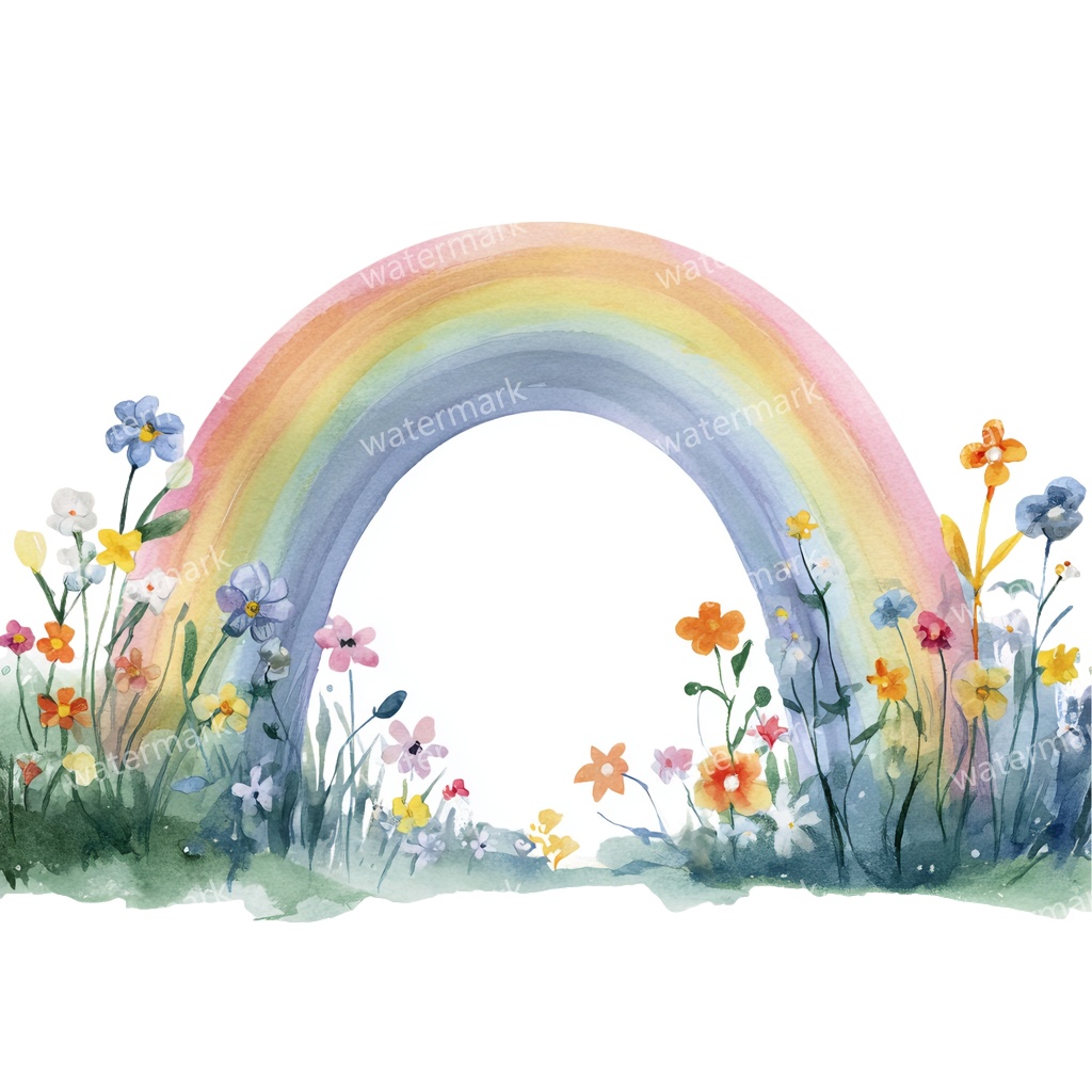 【商用利用可】虹(水彩レインボー)クリップアート20点セット|高解像度・透過PNG|カラフル・ゆめかわ素材|コラージュ・ジャンクジャーナル素材|即ダウンロード