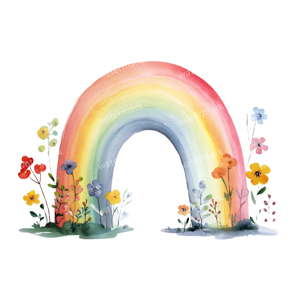 【商用利用可】虹(水彩レインボー)クリップアート20点セット|高解像度・透過PNG|カラフル・ゆめかわ素材|コラージュ・ジャンクジャーナル素材|即ダウンロード