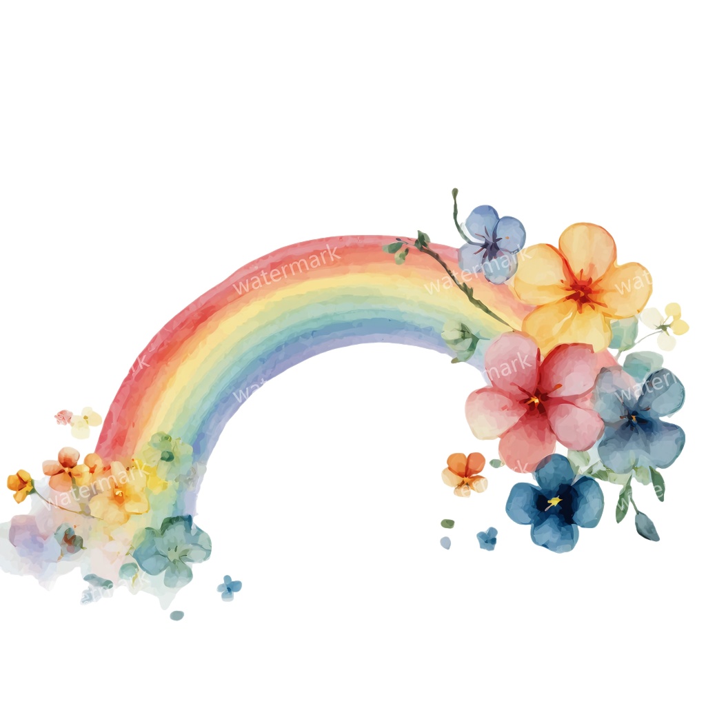 【商用利用可】虹(水彩レインボー)クリップアート20点セット|高解像度・透過PNG|カラフル・ゆめかわ素材|コラージュ・ジャンクジャーナル素材|即ダウンロード