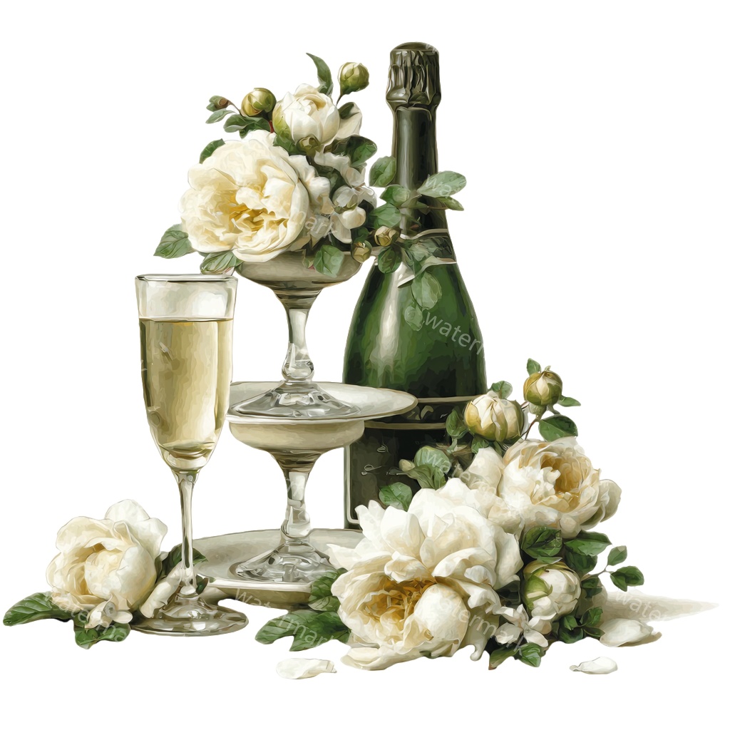 【商用利用可】シャンパングラス(水彩・乾杯グラス)クリップアート20点セット|高解像度・透過PNG|パーティー・ブライダル素材|コラージュ・ジャンクジャーナル素材|即ダウンロード