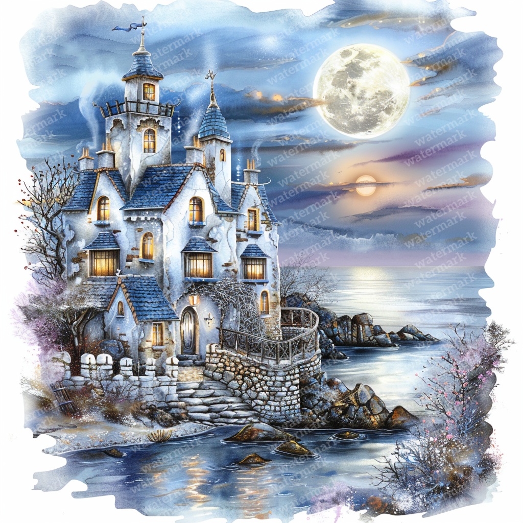 【商用利用可】海辺の町の水彩クリップアート20点セット|高解像度JPG|デジタルダウンロード|風景素材・ペーパークラフト・ジャンクジャーナル素材