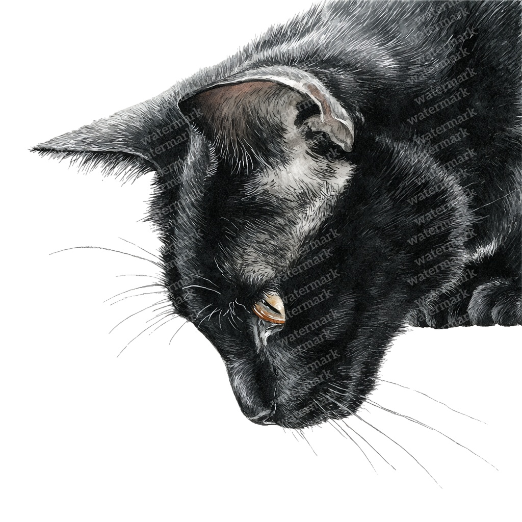 【商用利用可】黒猫の水彩クリップアート20点セット|高解像度・透過PNG|猫素材・ハロウィン・ペーパークラフト・ジャンクジャーナル素材