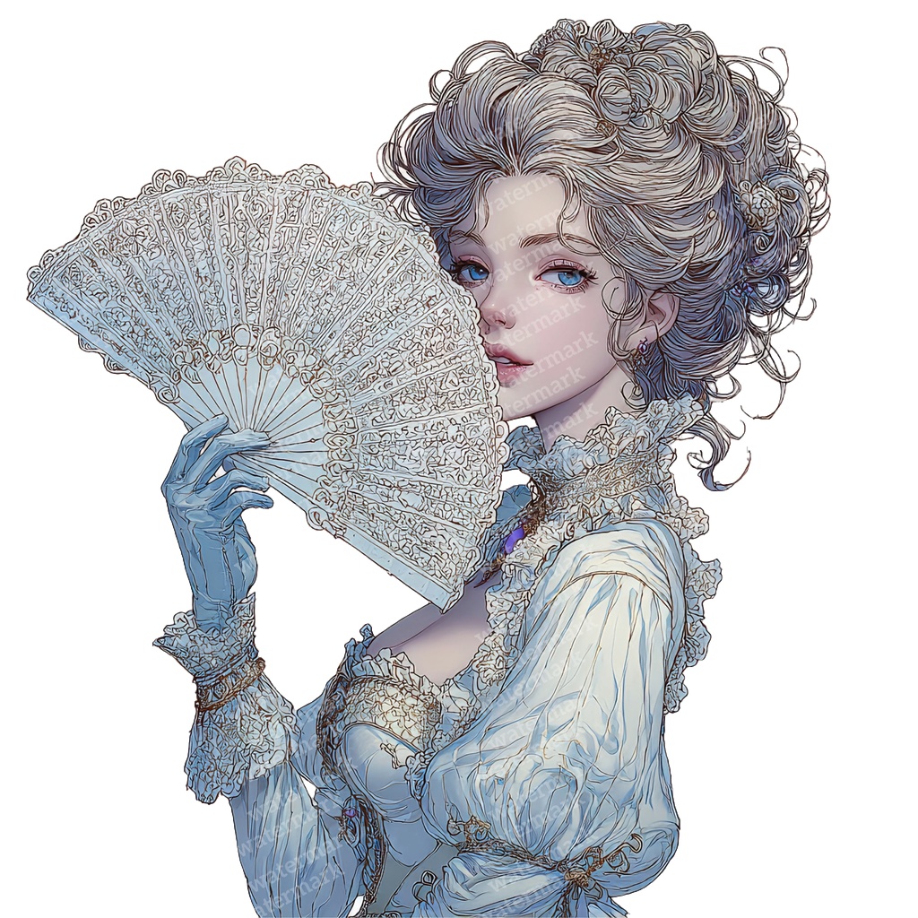 【商用利用可】ヴィクトリアンレディの水彩クリップアート10点セット｜高解像度・透過PNG｜アンティーク・クラシカル素材｜ペーパークラフト・ジャンクジャーナル素材