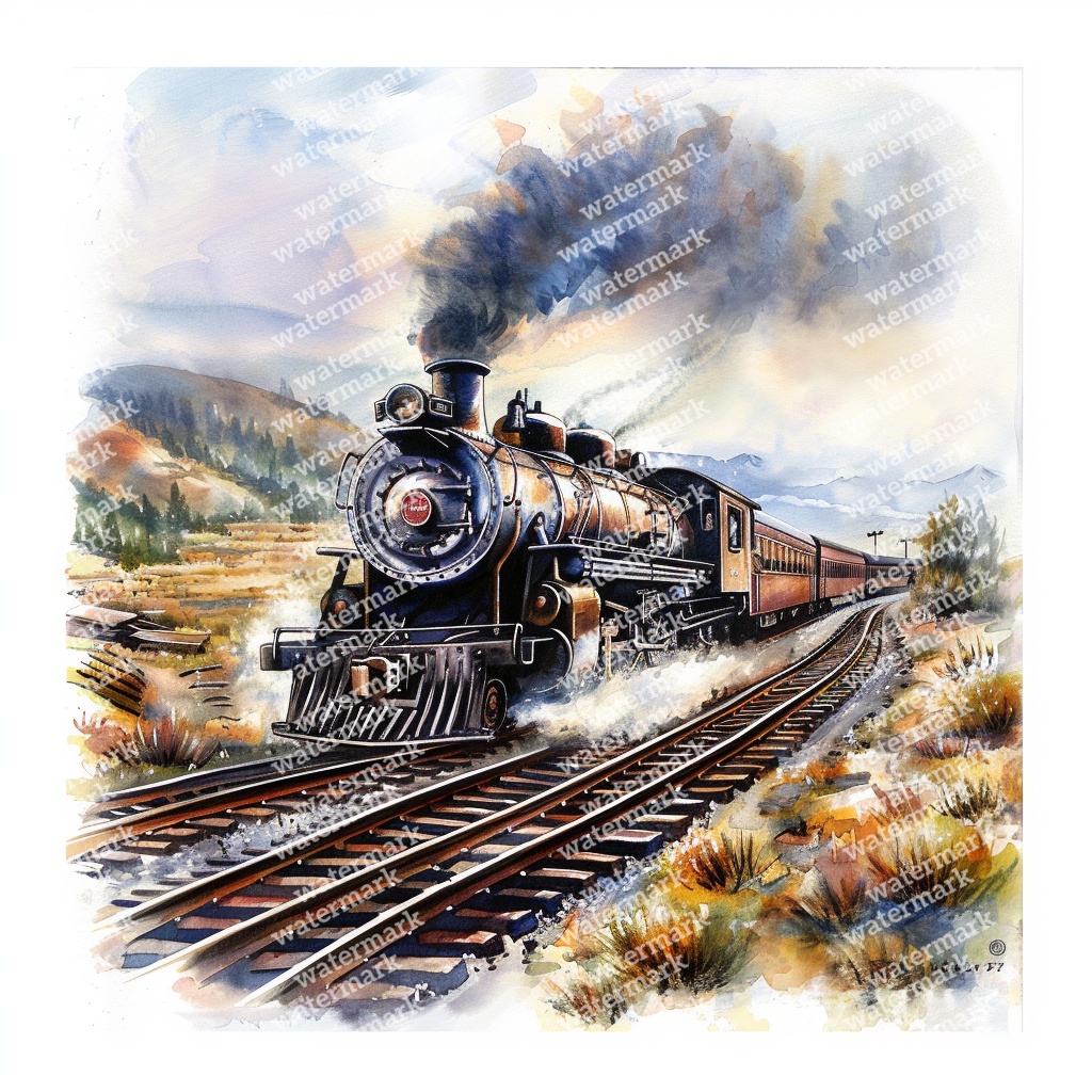【商用利用可】列車の水彩クリップアート20点セット|高解像度JPG|乗り物・旅行素材|ペーパークラフト・ジャンクジャーナル素材