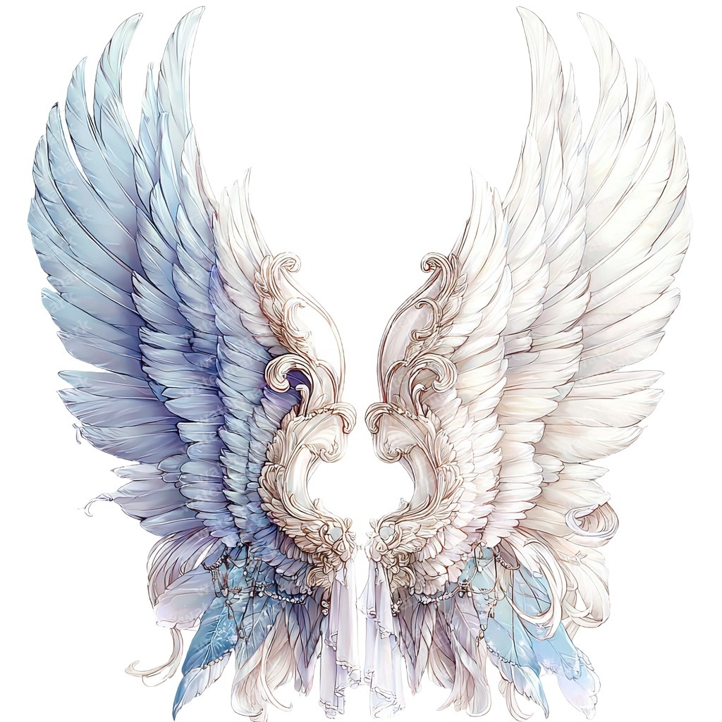 【商用利用可】天使の羽の水彩クリップアート12点セット|高解像度・透過PNG|エンジェルウィング素材・ペーパークラフト・ジャンクジャーナル素材