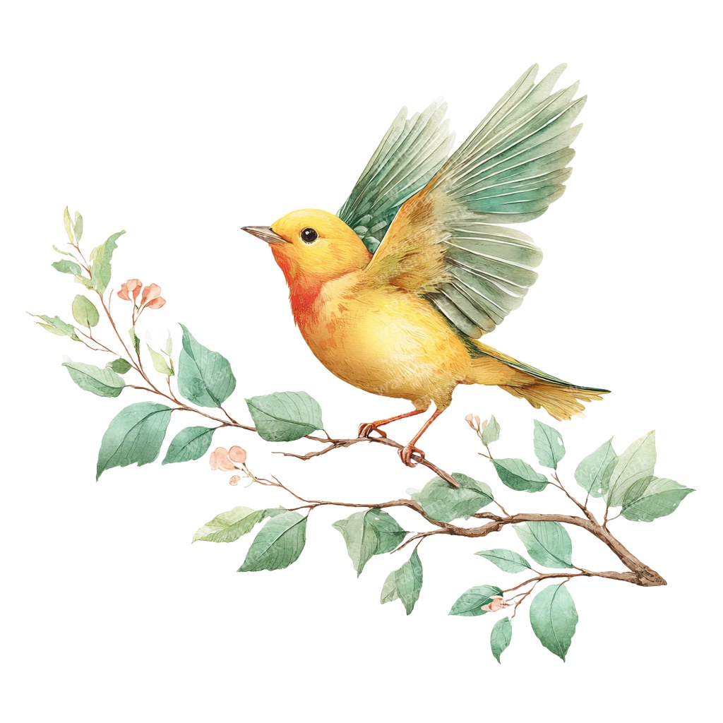 【商用利用可】カラフルな鳥の水彩クリップアート18点セット|高解像度・透過PNG|バード・ナチュラル素材|ペーパークラフト・ジャンクジャーナル素材