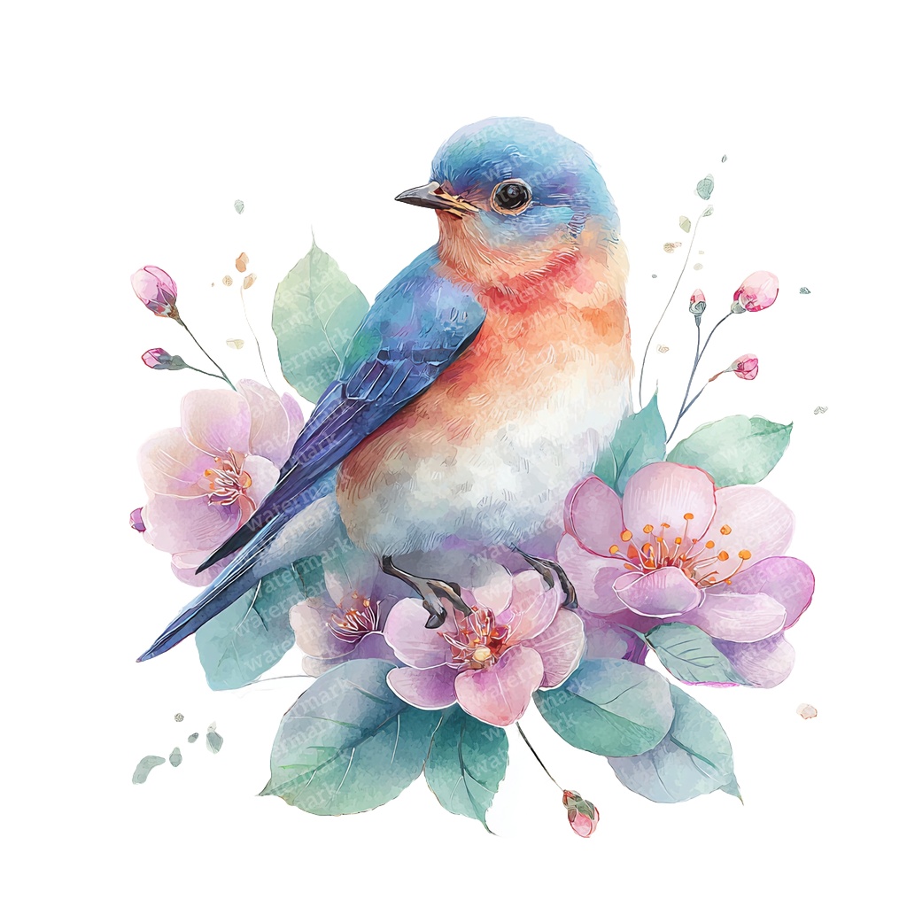 【商用利用可】カラフルな鳥の水彩クリップアート18点セット｜高解像度・透過PNG｜バード・ナチュラル素材｜ペーパークラフト・ジャンクジャーナル素材