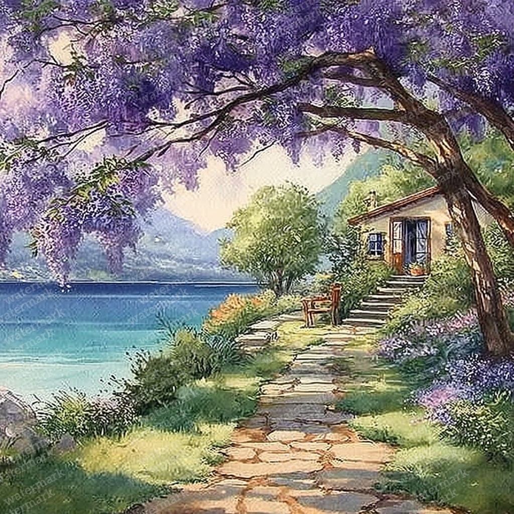【商用利用可】藤の花風景の水彩クリップアート40点セット|高解像度JPG|和風・ナチュラルランドスケープ素材|ペーパークラフト・ジャンクジャーナル素材