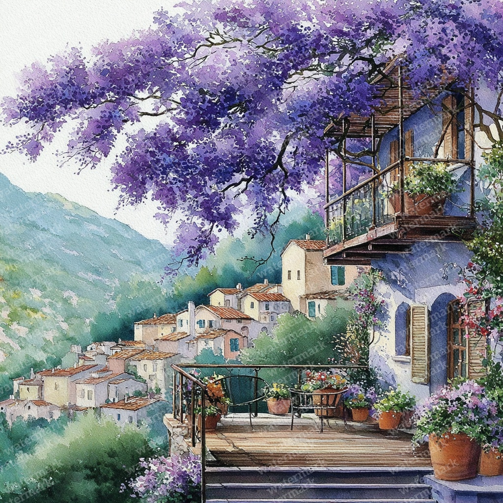 【商用利用可】藤の花風景の水彩クリップアート40点セット|高解像度JPG|和風・ナチュラルランドスケープ素材|ペーパークラフト・ジャンクジャーナル素材