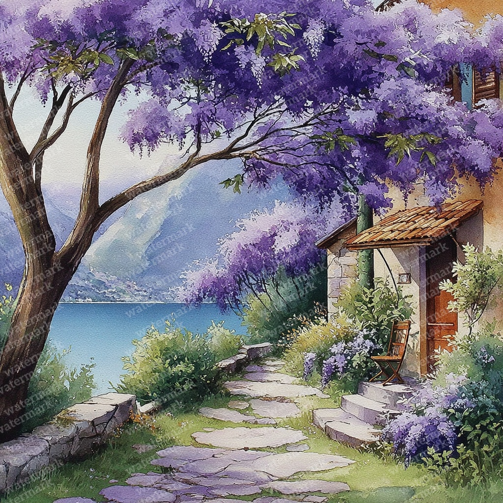 【商用利用可】藤の花風景の水彩クリップアート40点セット|高解像度JPG|和風・ナチュラルランドスケープ素材|ペーパークラフト・ジャンクジャーナル素材
