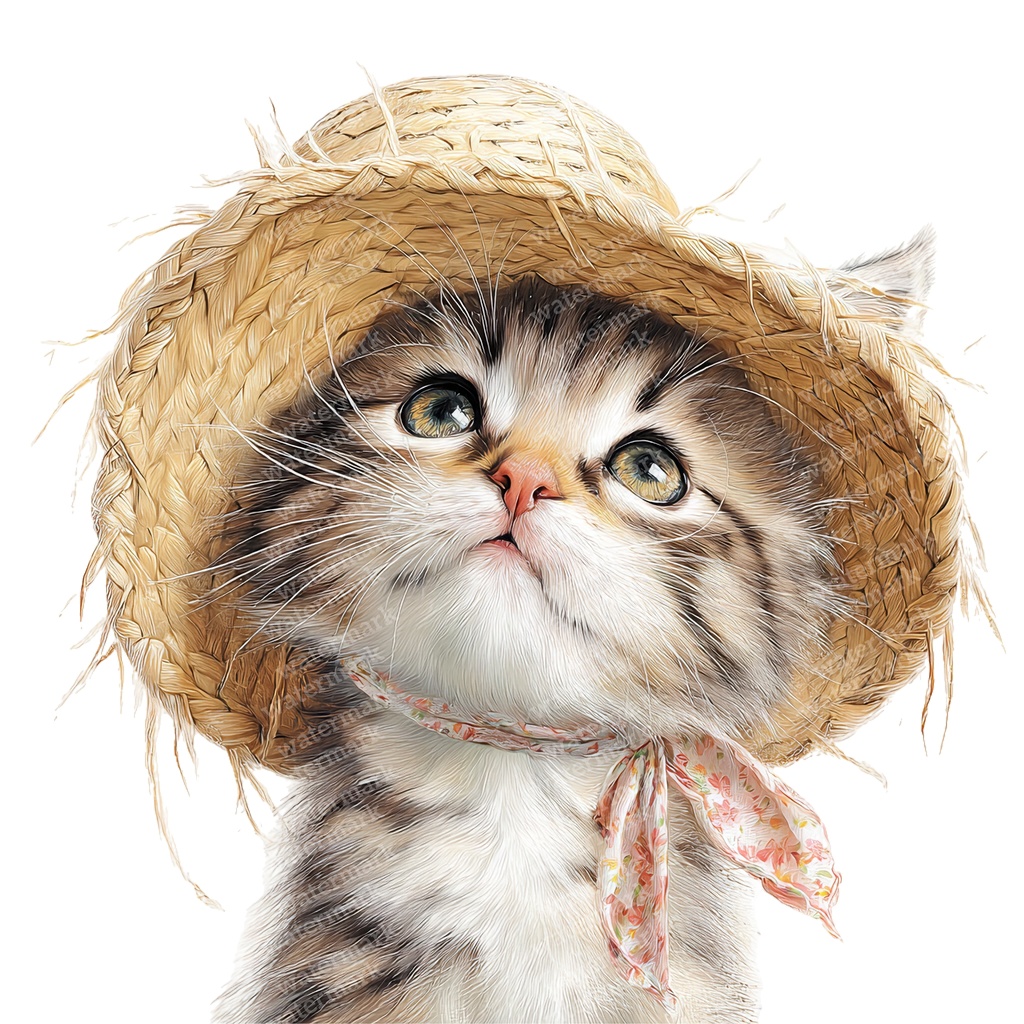 【商用利用可】かわいい子猫の水彩クリップアート20点セット|高解像度・透過PNG|猫素材・アニマルイラスト|ペーパークラフト・ジャンクジャーナル素材
