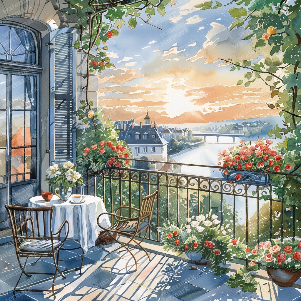 【商用利用可】夕暮れのコテージコア風景水彩クリップアート40点セット|高解像度JPG|ナチュラル・ノスタルジック素材|ペーパークラフト・ジャンクジャーナル素材