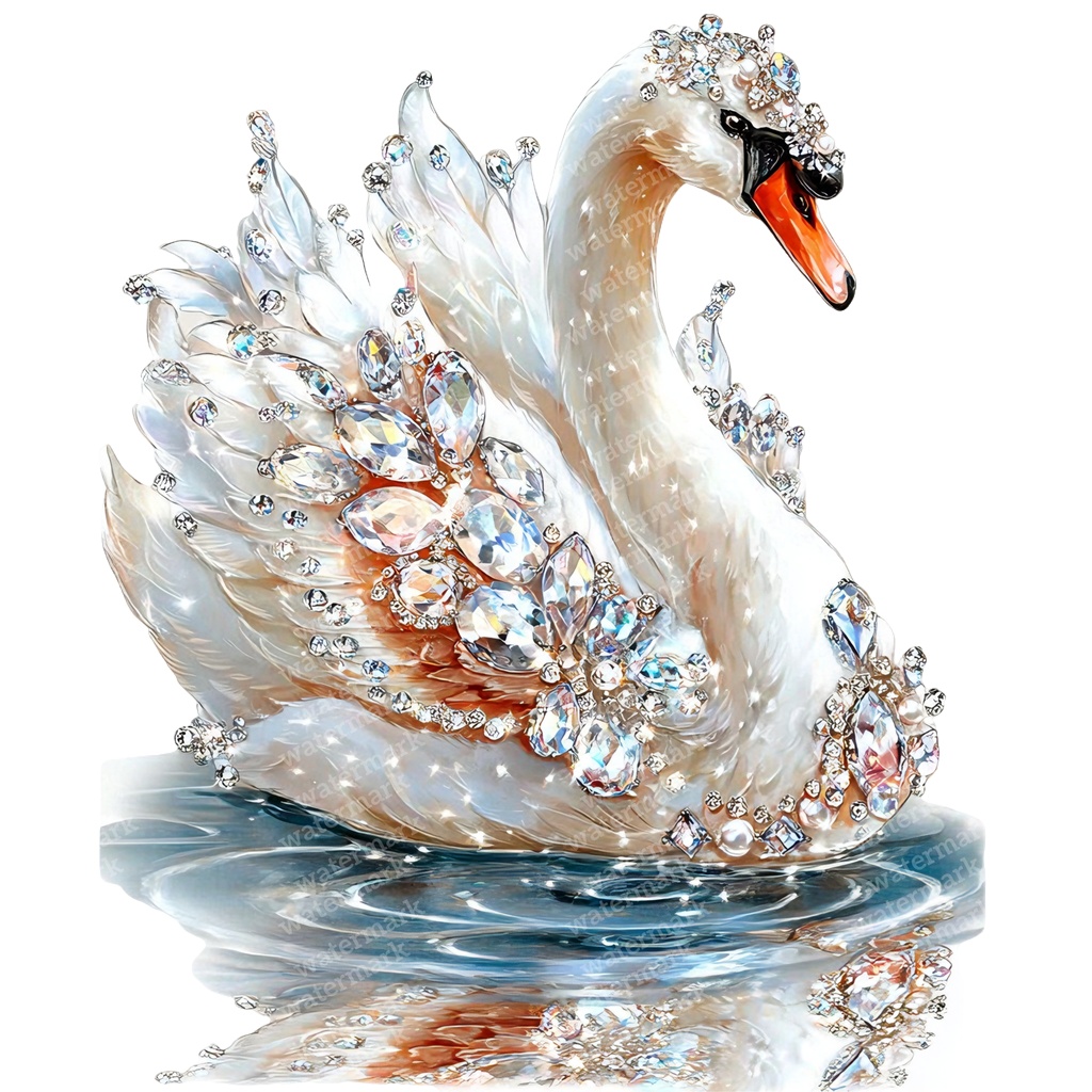 【商用利用可】ラグジュアリースワンの水彩クリップアート16点セット｜高解像度・透過PNG｜白鳥・エレガント素材｜ペーパークラフト・ジャンクジャーナル素材
