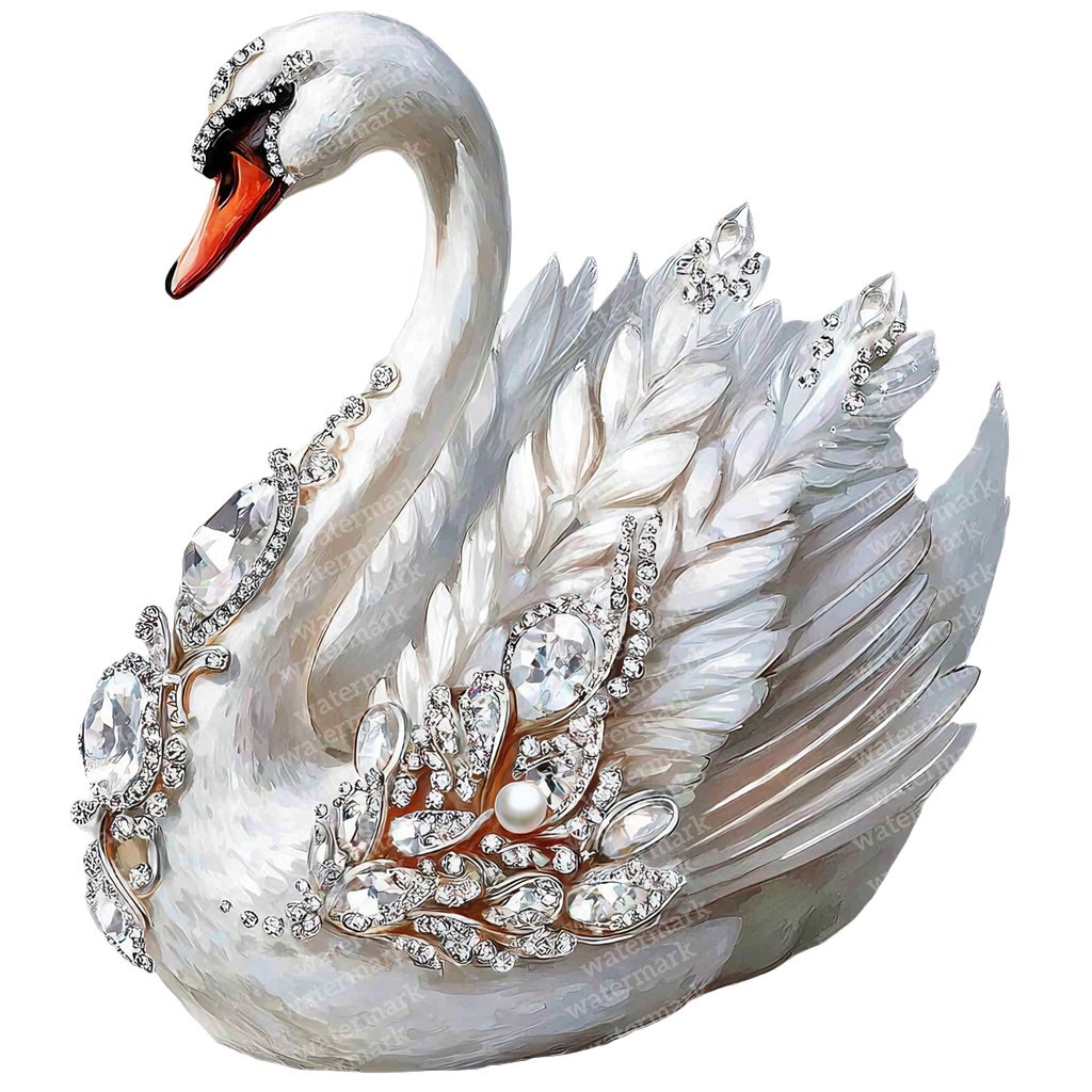 【商用利用可】ラグジュアリースワンの水彩クリップアート16点セット|高解像度・透過PNG|白鳥・エレガント素材|ペーパークラフト・ジャンクジャーナル素材