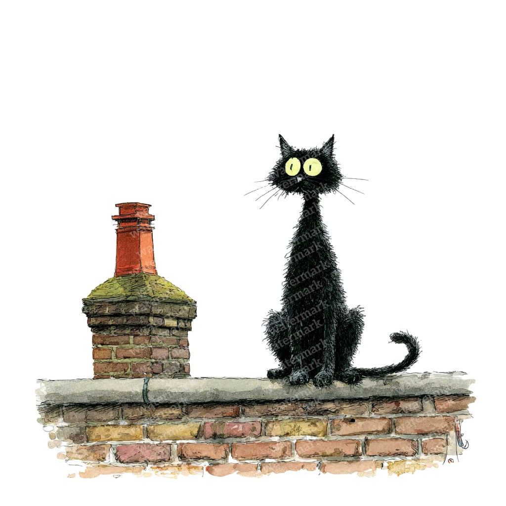 【商用利用可】黒猫の水彩クリップアート31点セット｜高解像度・透過PNG｜猫素材・ハロウィン・ペーパークラフト・ジャンクジャーナル素材