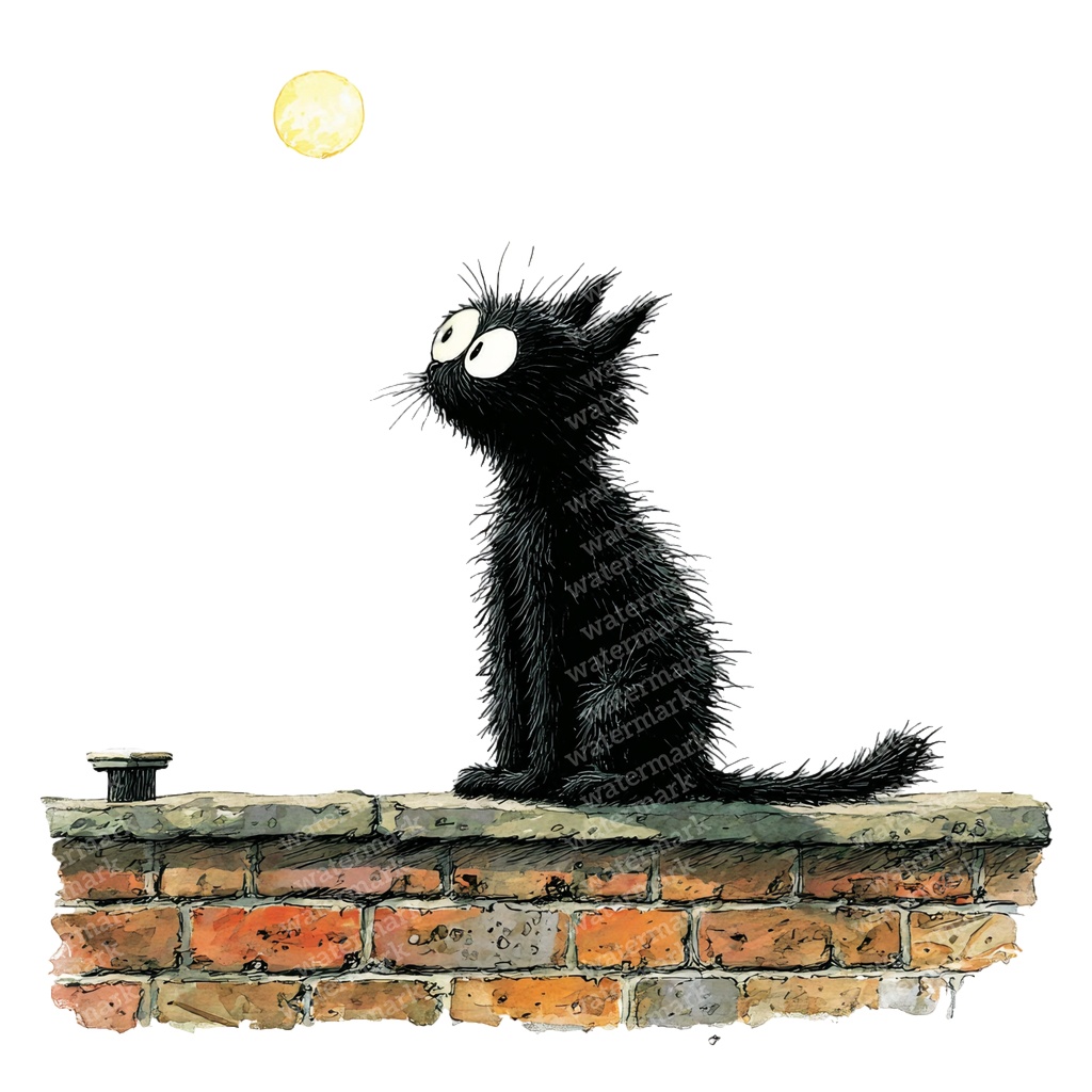 【商用利用可】黒猫の水彩クリップアート31点セット|高解像度・透過PNG|猫素材・ハロウィン・ペーパークラフト・ジャンクジャーナル素材