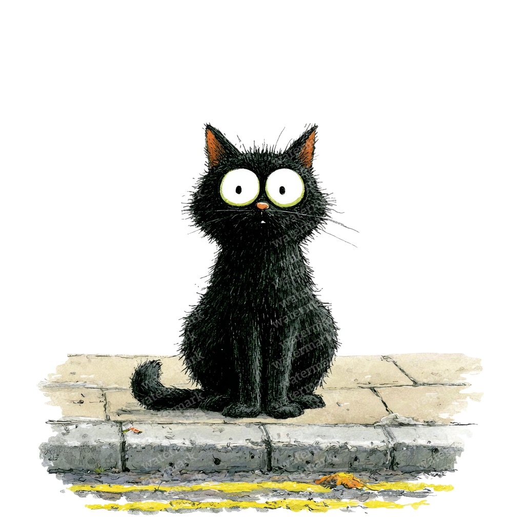 【商用利用可】黒猫の水彩クリップアート31点セット|高解像度・透過PNG|猫素材・ハロウィン・ペーパークラフト・ジャンクジャーナル素材