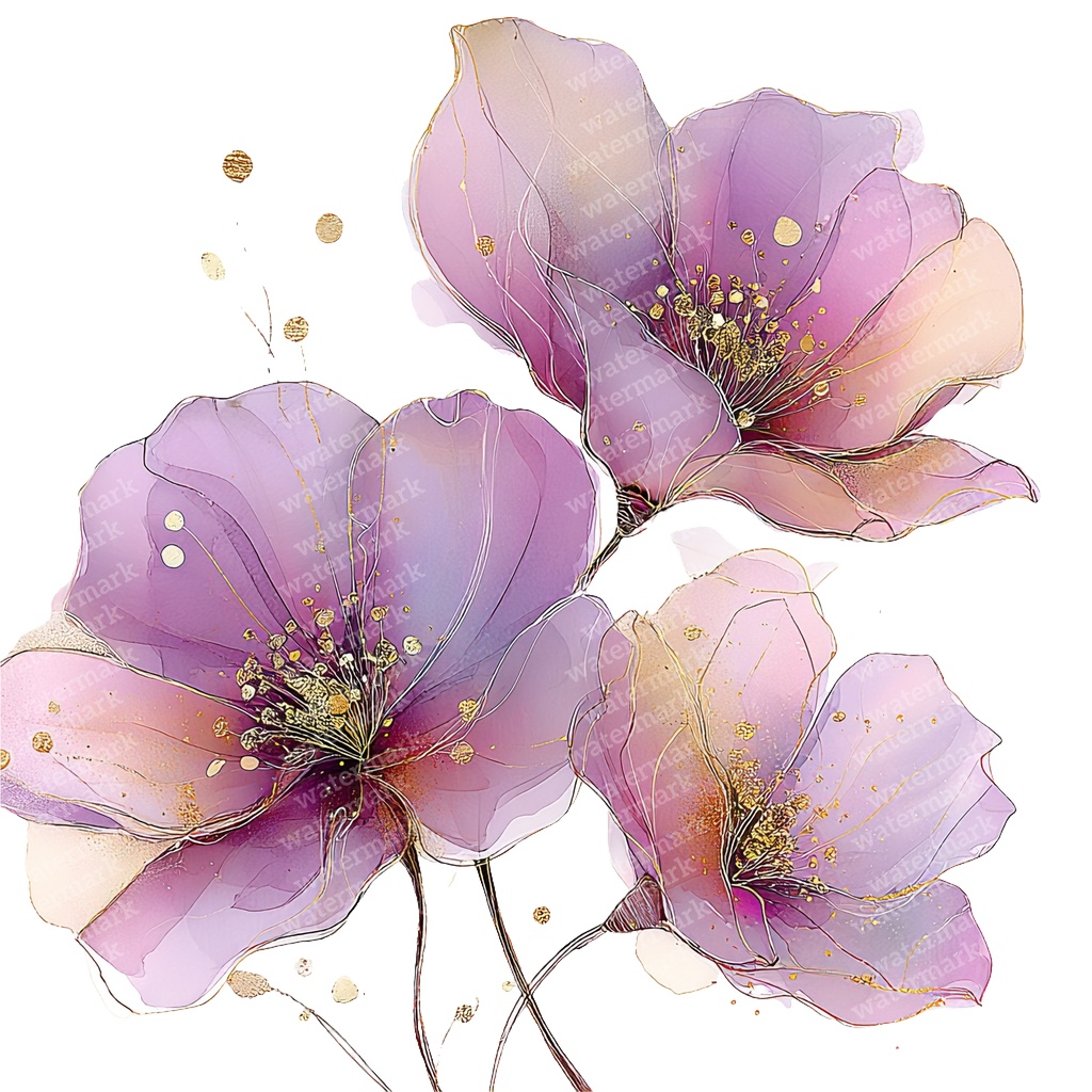 【商用利用可】フローラル水彩クリップアート20点セット|高解像度・透過PNG|花・ボタニカル素材|ペーパークラフト・ジャンクジャーナル素材