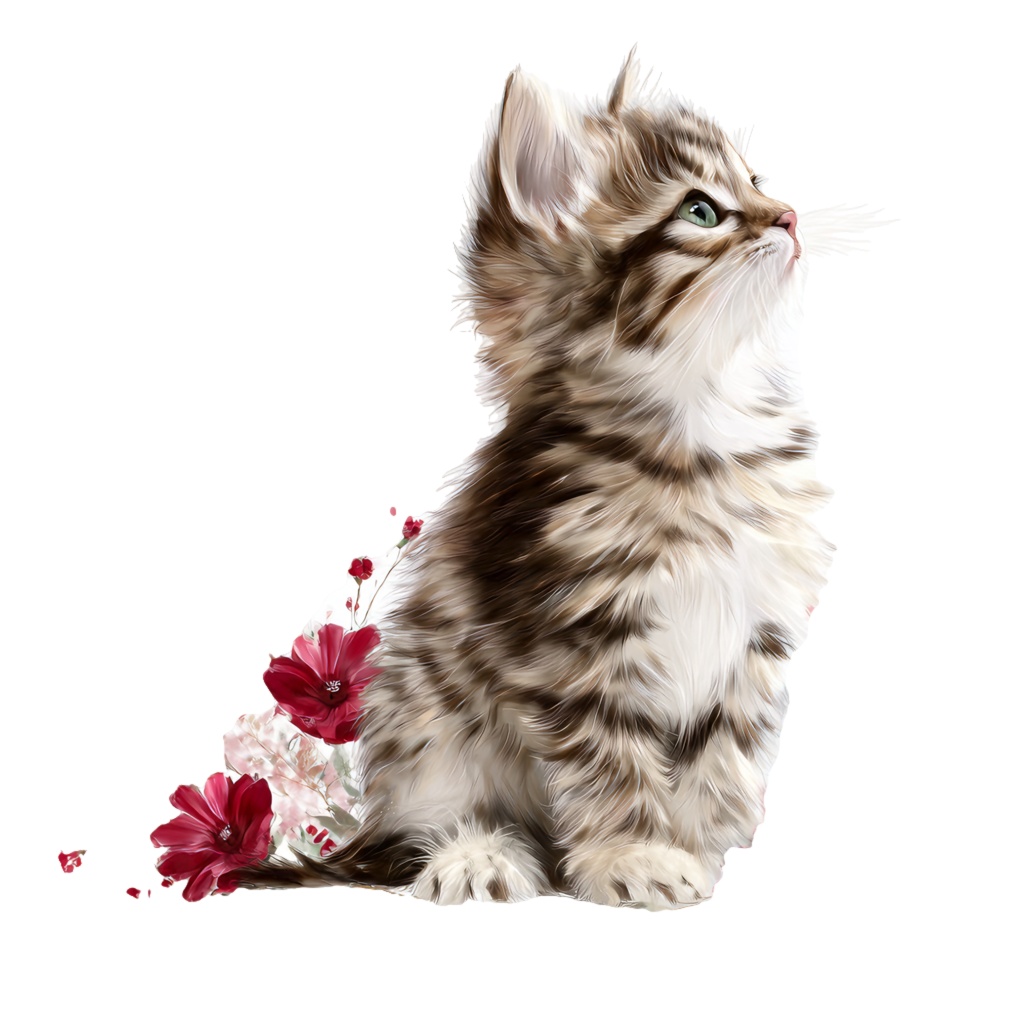 【商用利用可】遊ぶ子猫の水彩クリップアート20点セット|高解像度・透過PNG|猫・アニマル素材|ペーパークラフト・ジャンクジャーナル素材