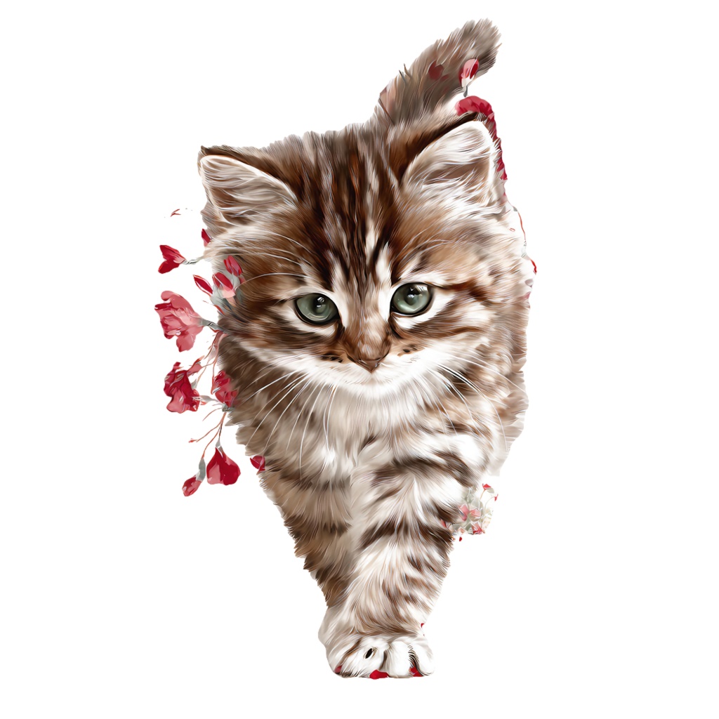 【商用利用可】遊ぶ子猫の水彩クリップアート20点セット|高解像度・透過PNG|猫・アニマル素材|ペーパークラフト・ジャンクジャーナル素材