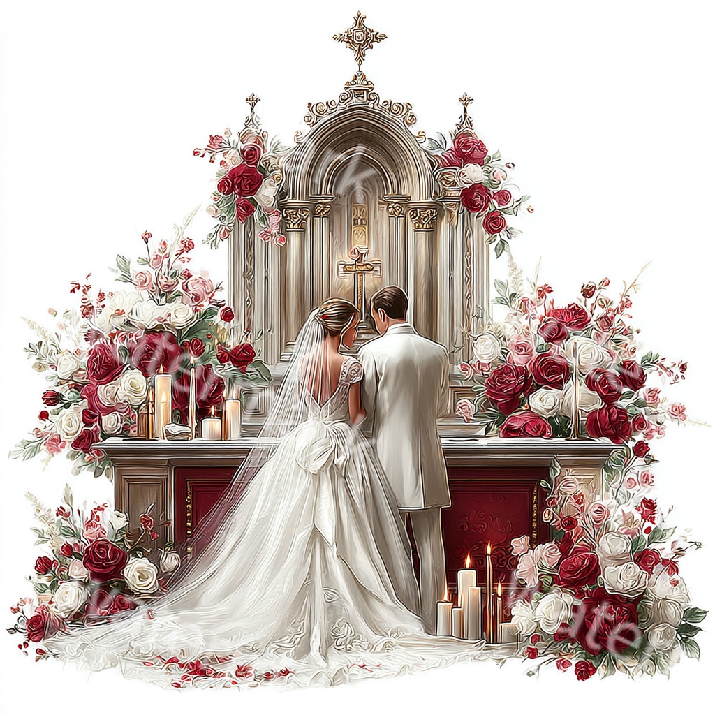 ウェディングクリップアートJPG35点セット|水彩ブライダル素材・結婚式イラスト・ジャンクジャーナル・ペーパークラフト向け