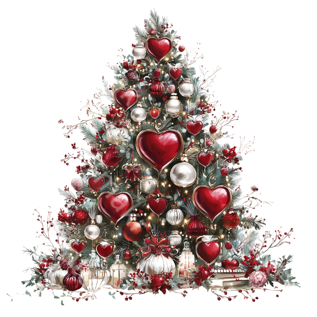 クリスマスツリークリップアートPNG37点セット|水彩ホリデーツリー素材・ジャンクジャーナル・ペーパークラフト向け