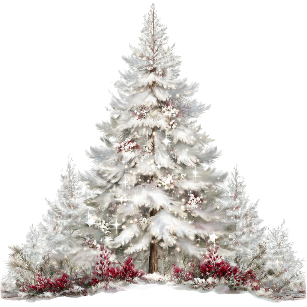 クリスマスツリークリップアートPNG37点セット|水彩ホリデーツリー素材・ジャンクジャーナル・ペーパークラフト向け