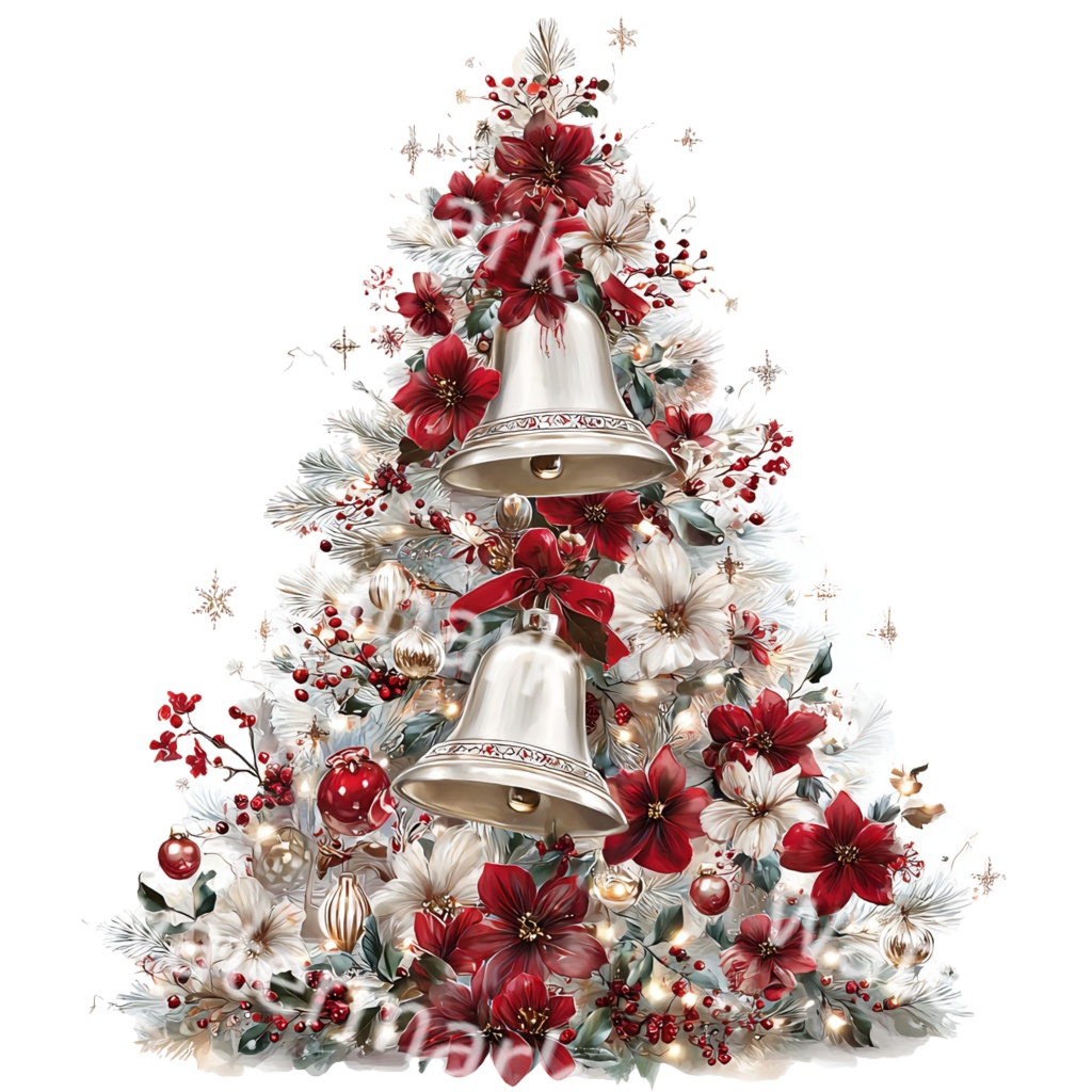 クリスマスツリークリップアートPNG37点セット|水彩ホリデーツリー素材・ジャンクジャーナル・ペーパークラフト向け