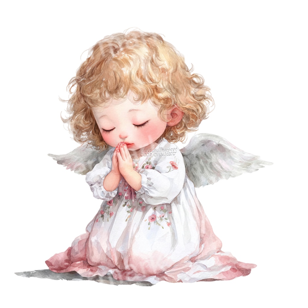 天使の子どもクリップアートPNG20点セット|水彩エンジェル素材・可愛い天使イラスト・ジャンクジャーナル向け