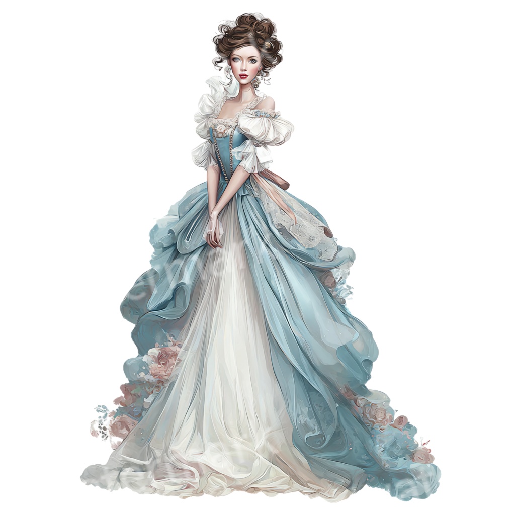 【商用可】ヴィクトリア朝の貴婦人クリップアートPNG40点セット｜水彩クラシカル素材・エレガントな女性イラスト・ジャンクジャーナル向け