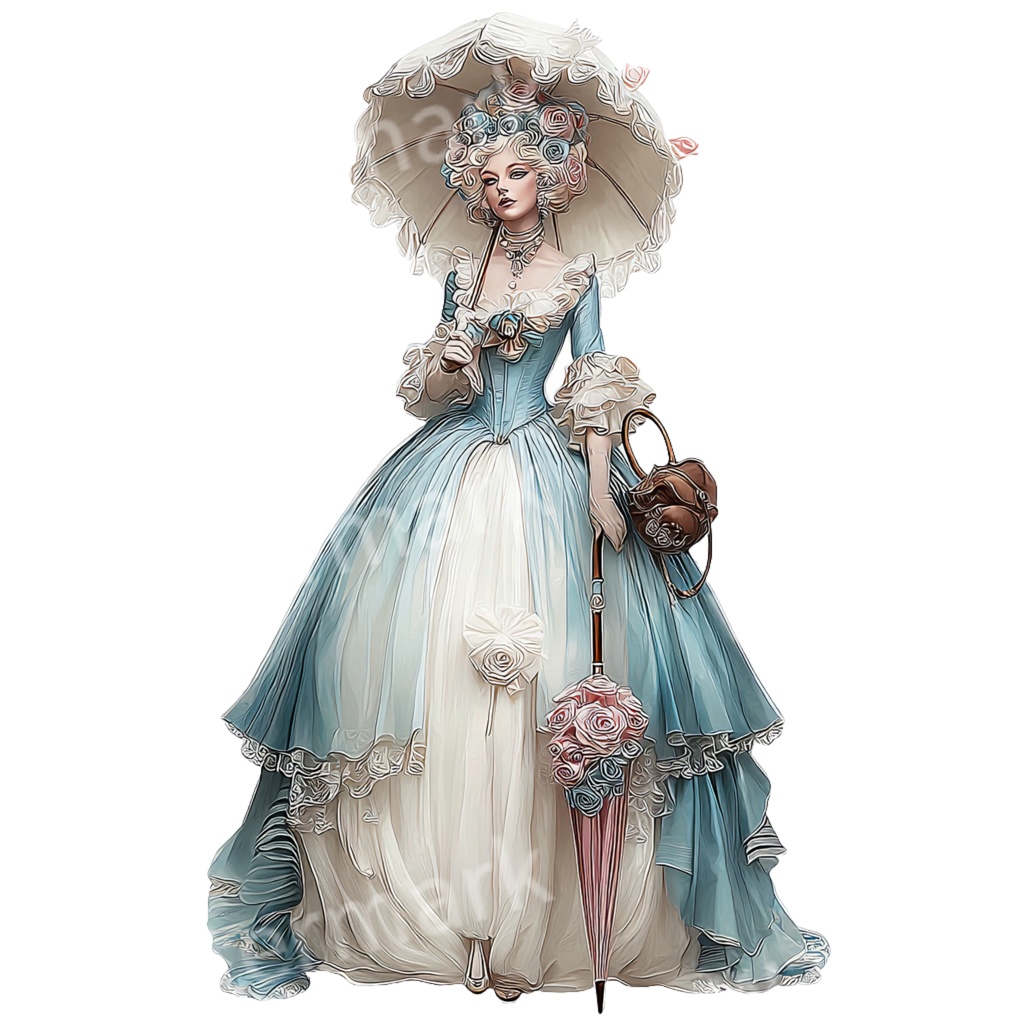 【商用可】ヴィクトリア朝の貴婦人クリップアートPNG40点セット|水彩クラシカル素材・エレガントな女性イラスト・ジャンクジャーナル向け