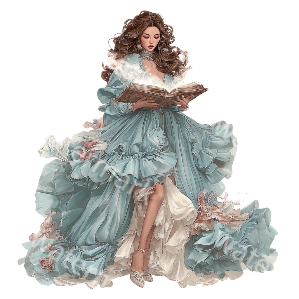 【商用利用OK】ファンタジープリンセスクリップアートPNG34点セット|水彩お姫様素材・ジャンクジャーナル向け